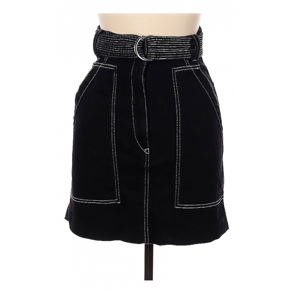 Sandro contrast stich denim skirt